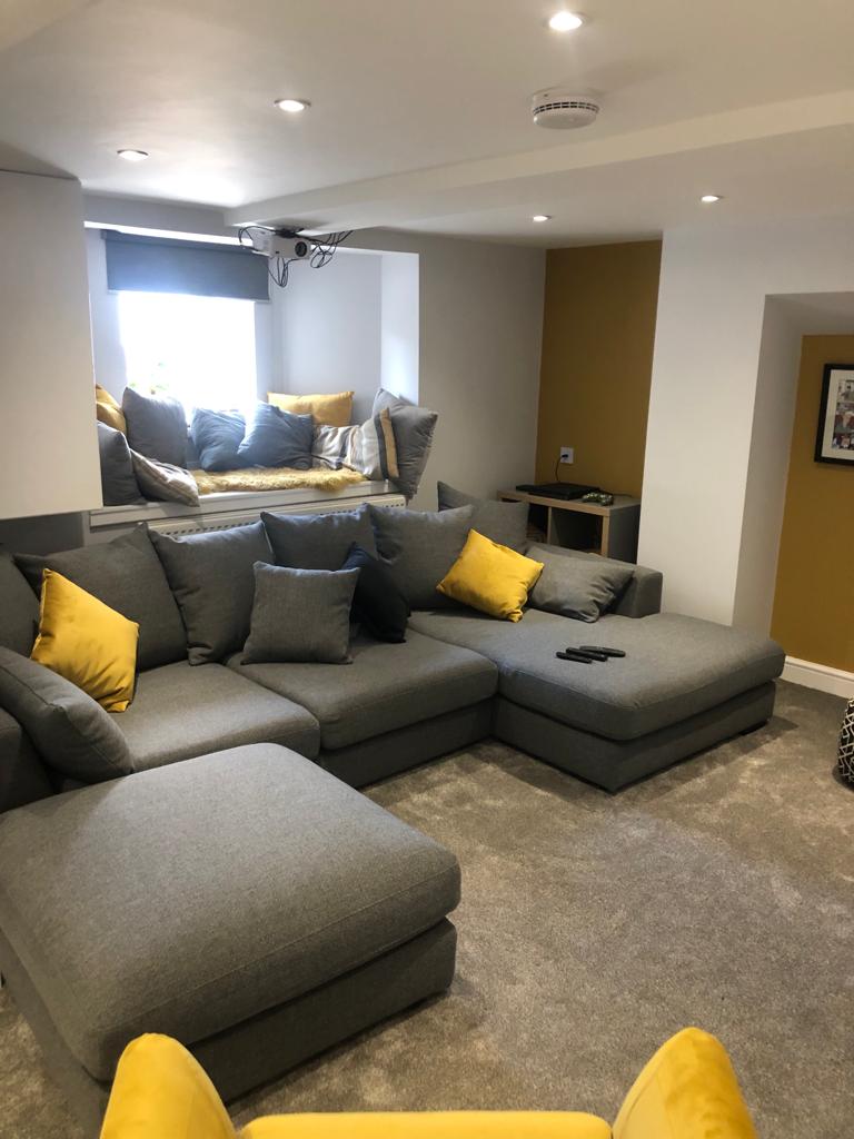 basement living room conversion at west bawtry road, rotherham